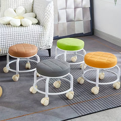 Heightened Round Rolling Stool with Swivel Caster Toddler Stool
