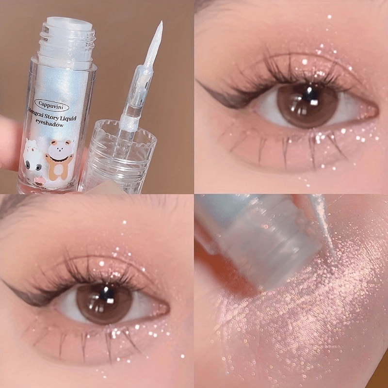 4 Colors Sequin Liquid Eyeshadow Glitter Pearly Finish Makeup