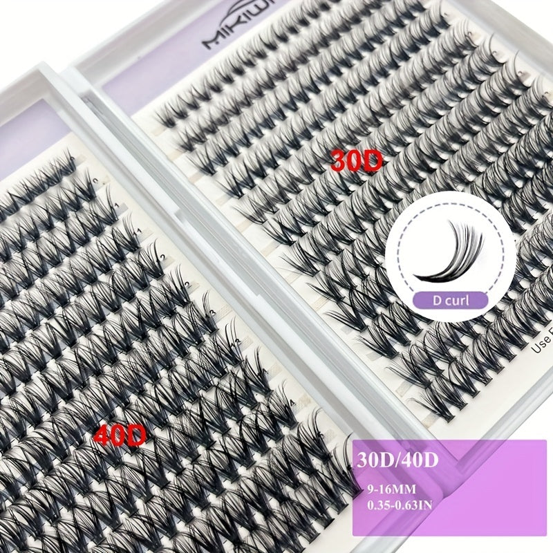 240pcs Clusters Lashes Kit With Bond Sealant Tweezer 0 07 D Curling Mix 9 16mm