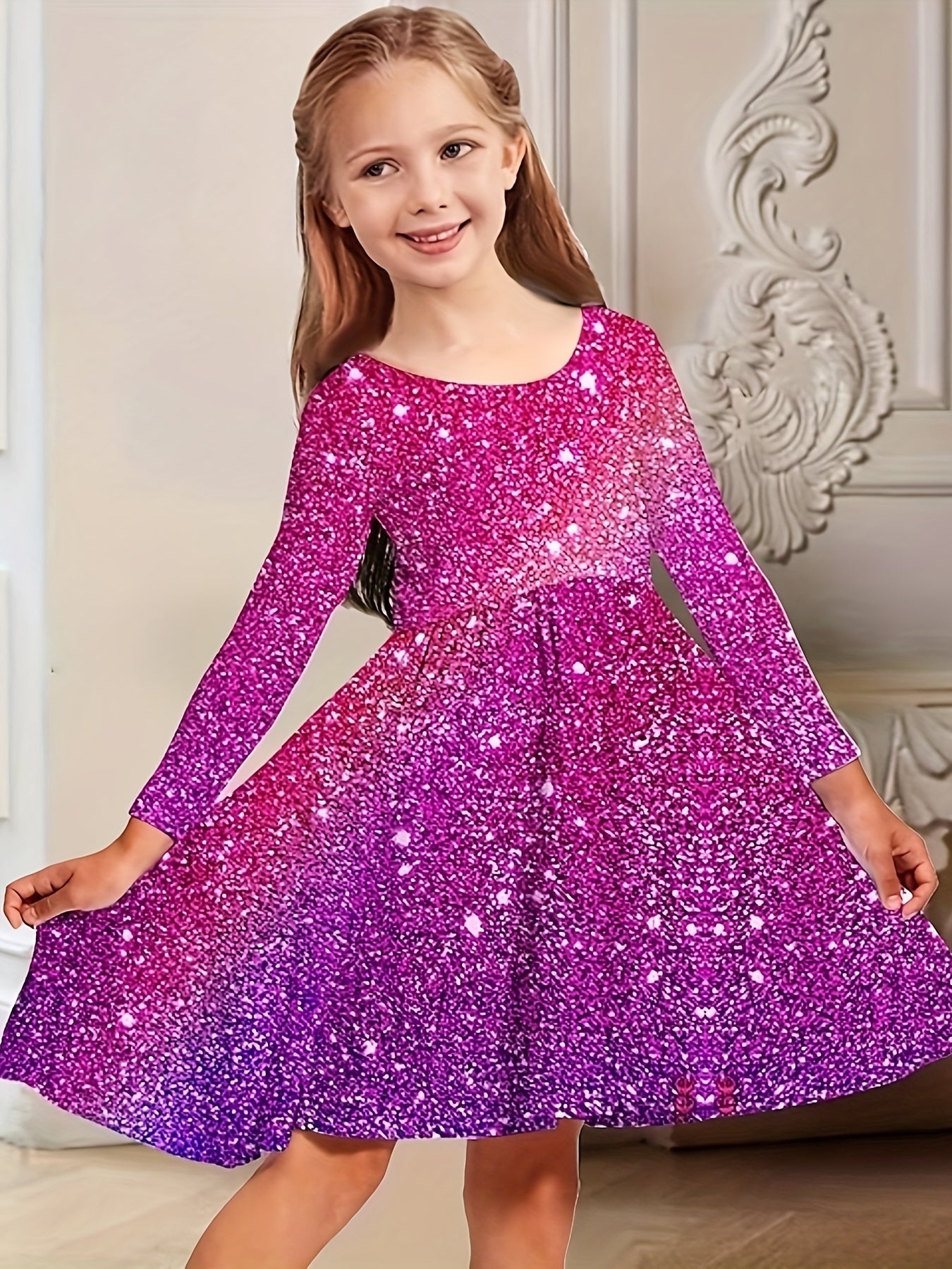 Long Sleeve Christmas Dress Girls Sweet Dresses Kids Gift – CRAZE