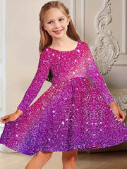 Long Sleeve Christmas Dress Girls Sweet Dresses Kids Gift
