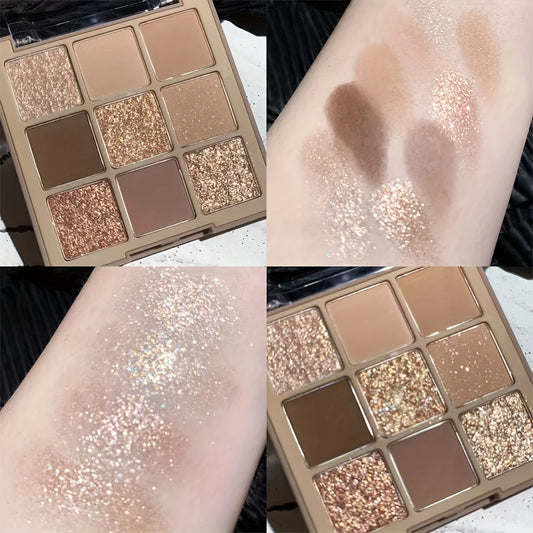 9 Shade Eyeshadow Palette in Brown Nude Multicolor Tones