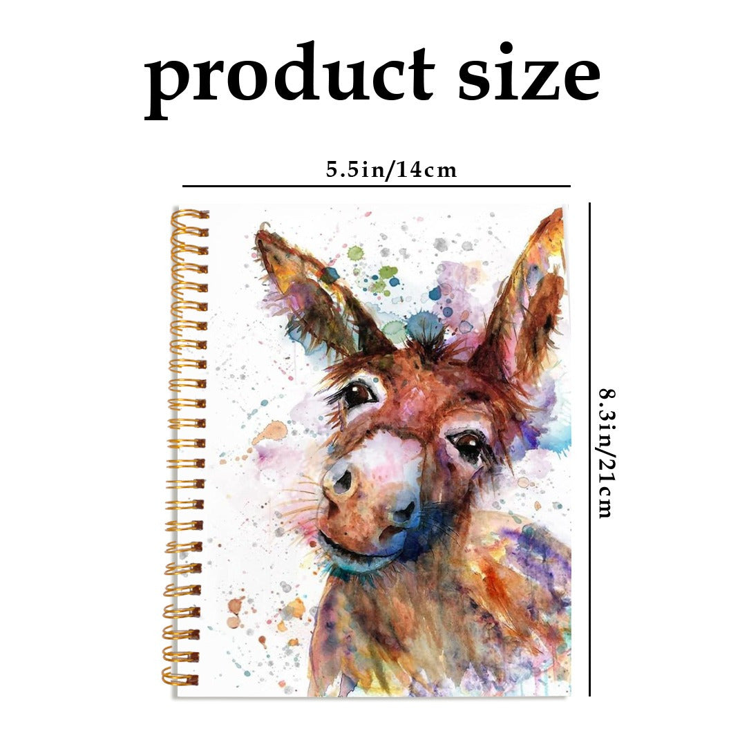 Donkey Portrait Ink Painting Notebook with Bible Verses