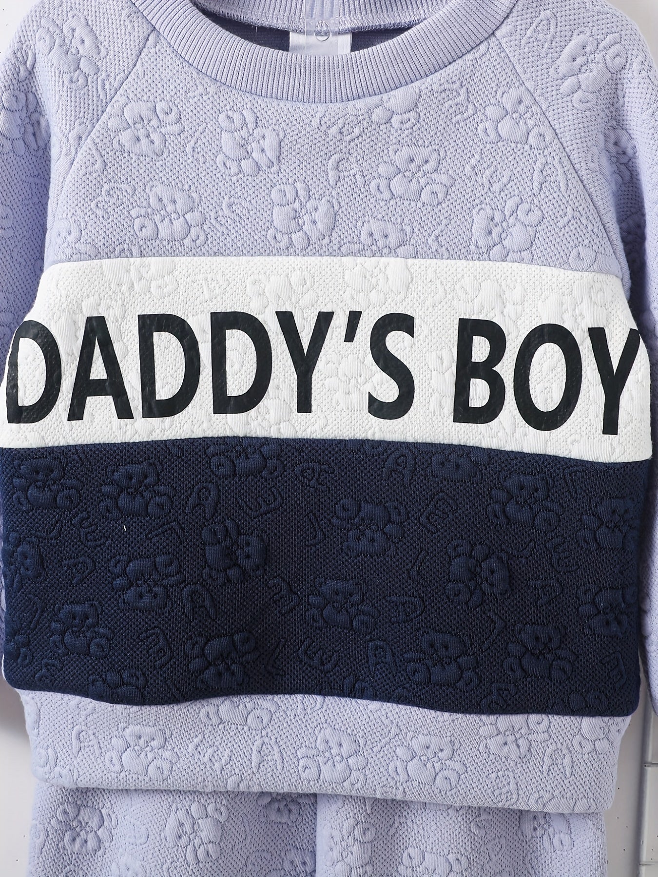 Boy's Bear Jacquard 2pc Sweatshirt & Sweatpants Set DADDY'S BOY