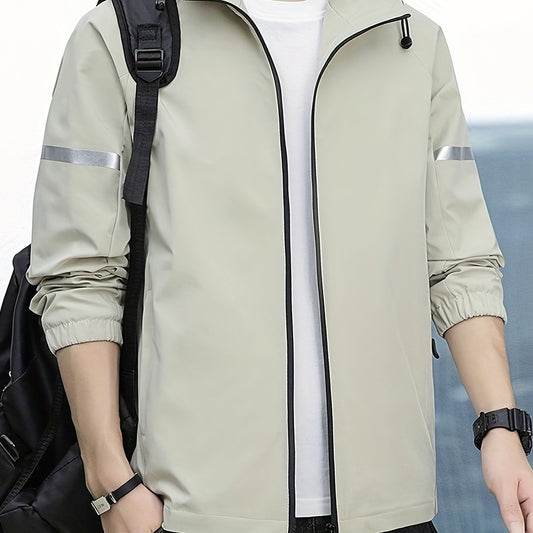 Men's Zip Up Hooded Jacket Windproof Hoodie