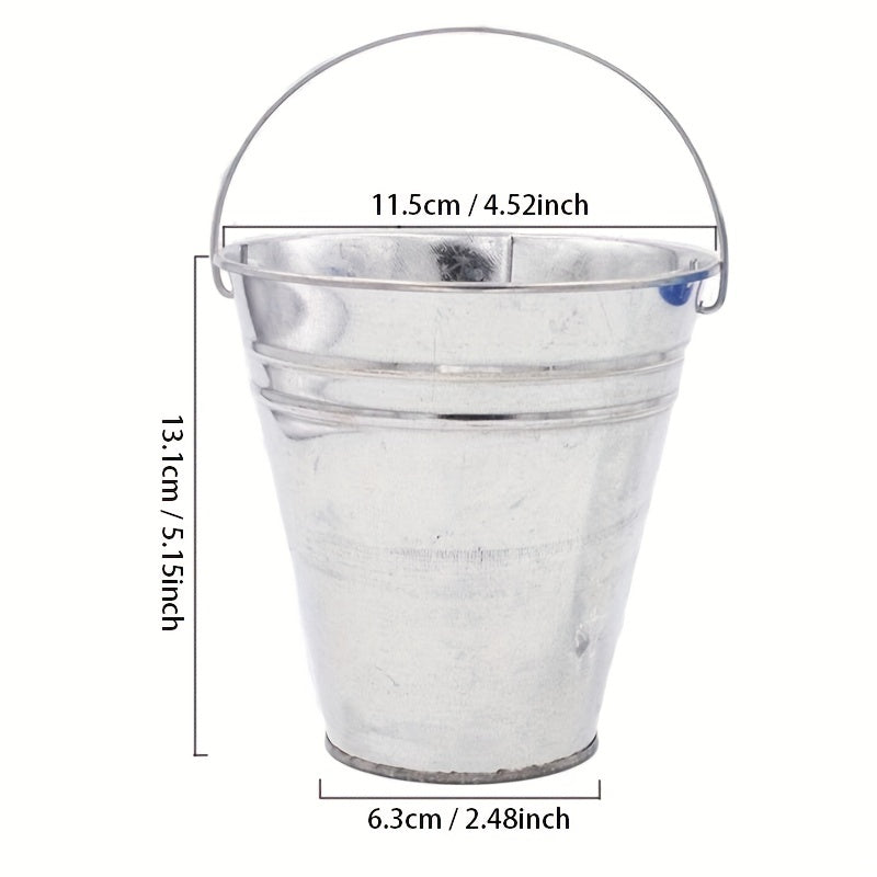 3pc Galvanized Metal Buckets - Wedding Decor, Party Centerpieces, Garden