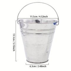 3pc Galvanized Metal Buckets - Wedding Decor, Party Centerpieces, Garden
