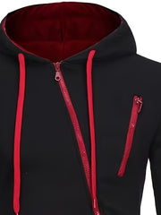 Men's Casual Zip Hoodie & Drawstring Sweatpants Set for Fall Winter
