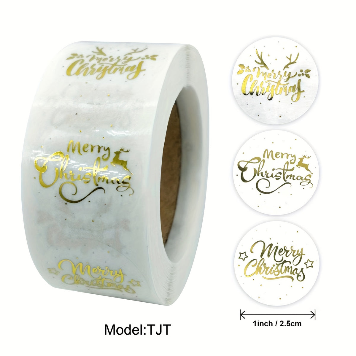 500pcs Small 2 1 Inch Transparent Christmas Sticker Label 3 Designs