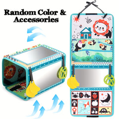 Double Sided Mirror Cloth Book for Kids - Sensory Toy with Animal & Shape