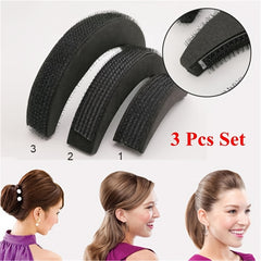 3pcs Women's Hair Volume Styling Tools Puff Dressing Base Bun Poof