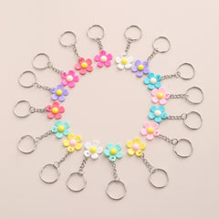 16pcs PVC Sun Flower Keychain Cartoon Colorful Bag Key Chain