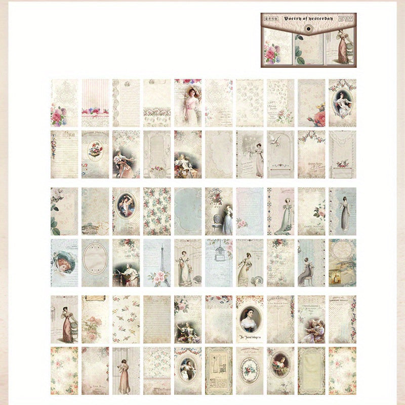 Retro Poetry Memo Book Set - 8 Styles