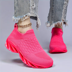 Women's Non-slip Breathable Running Shoes, Slip-on Blade Athletic Sneakers