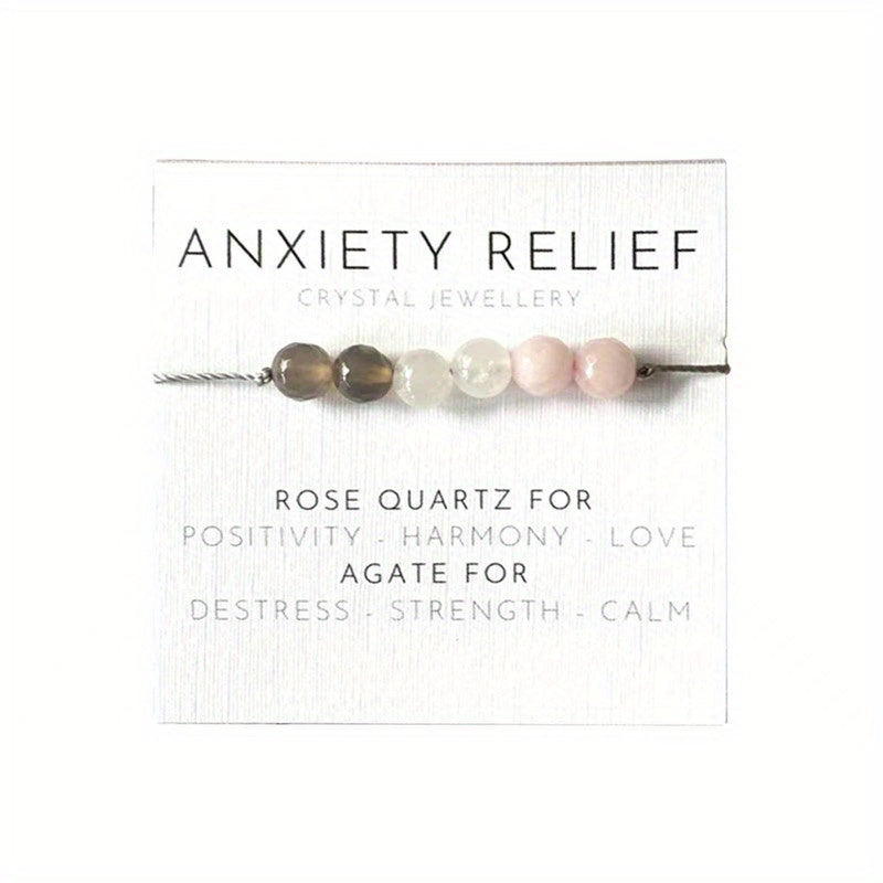 Pink Faux Crystal Anklet Energy Bracelet for Relaxation & Healing