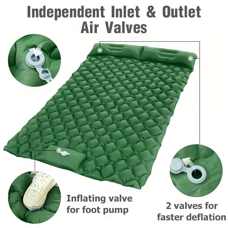 Double Inflatable Mattress with Pump & Pillow - Ideal for Camping & Backpacking