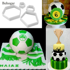 4pcs Cake Mold Plastic Cookie Mold Hexagon Football Shape Cake Mold