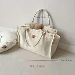 Large Capacity Canvas Diaper Bag Cartoon Baby Stroller Nappy Mommy Bag