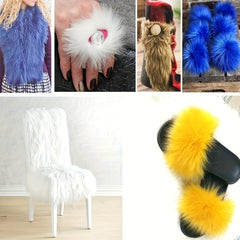 Faux Fur Christmas Square Patch Decorative Webbing Chair Cover Cushion
