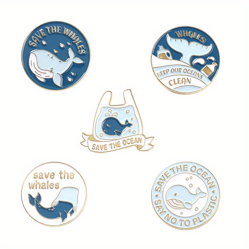 Humpback Whale Tail On The Sea Enamel Pin Badges
