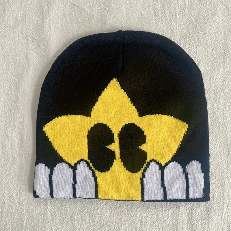 Cartoon Star Jacquard Beanie Warm Knitted Hat Unisex