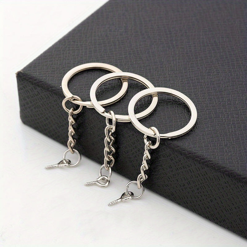 10pcs DIY Keychains Metal Key Ring Single Ring Doll Pendant