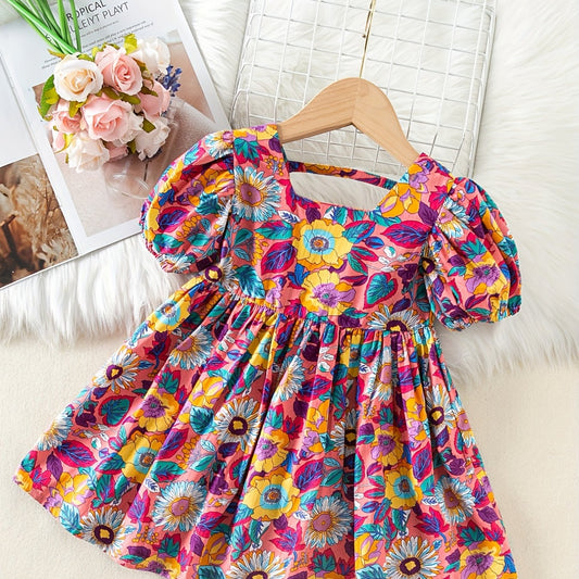Girl's Floral Princess Dress Summer Style