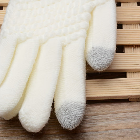 Women's Winter Touch Screen Gloves Warm Wool lined Knitted Gloves