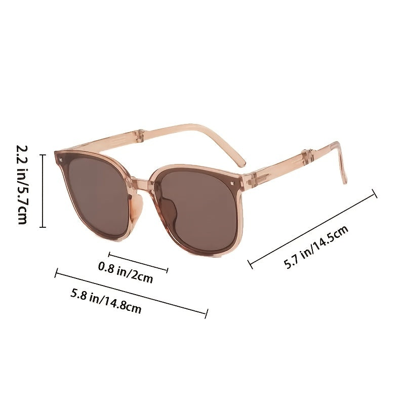 Foldable Sunglasses Unisex Polarized Transparent Vintage Sun Glasses