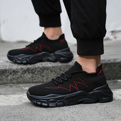 Men's Woven Knit Breathable Running Shoes Soft Sole Sneakers