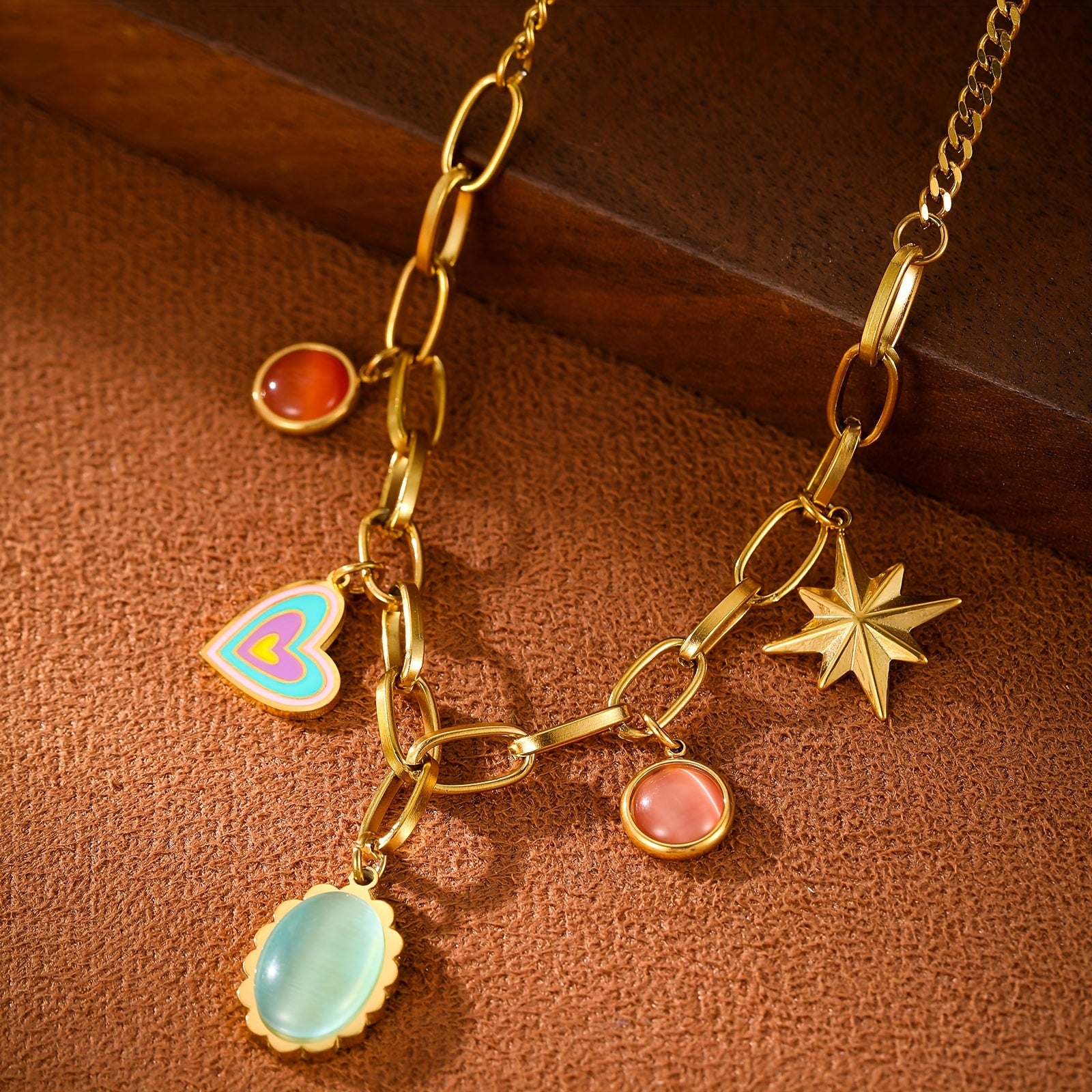 Boho Stainless Steel Pendant Necklace for Women