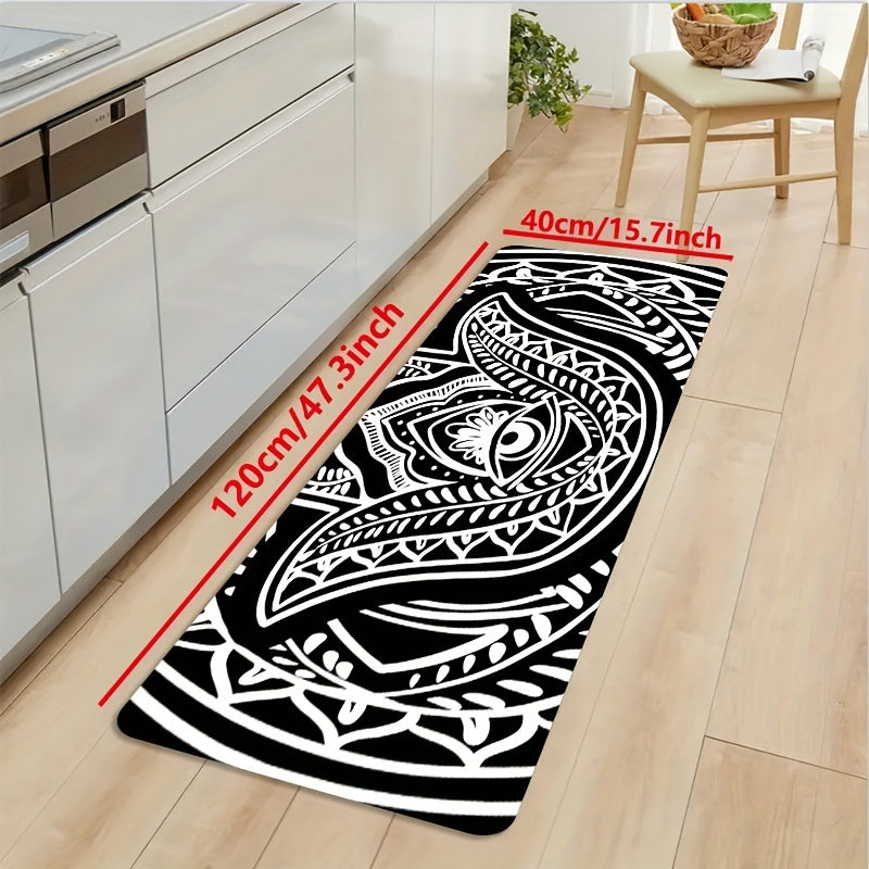 Abstract Eye Pattern Kitchen Mat Non Slip Waterproof Entrance Doormat