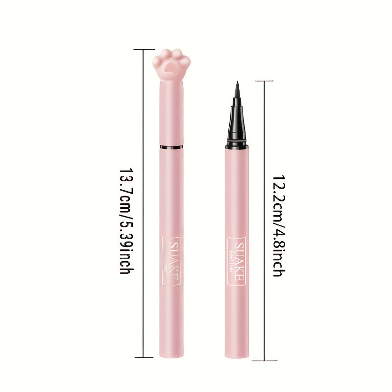 Waterproof Liquid Eyeliner Pen, Smudge-proof Formula, Cat Paw Packaging, Brown
