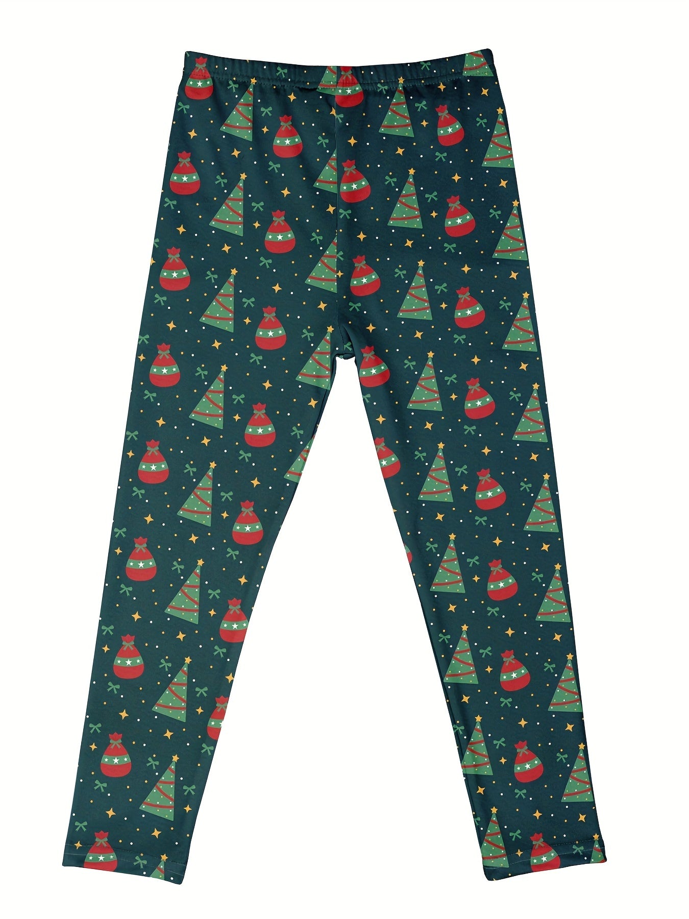 Girls' Christmas Stretch Leggings - Tight Fit & Ankle Length