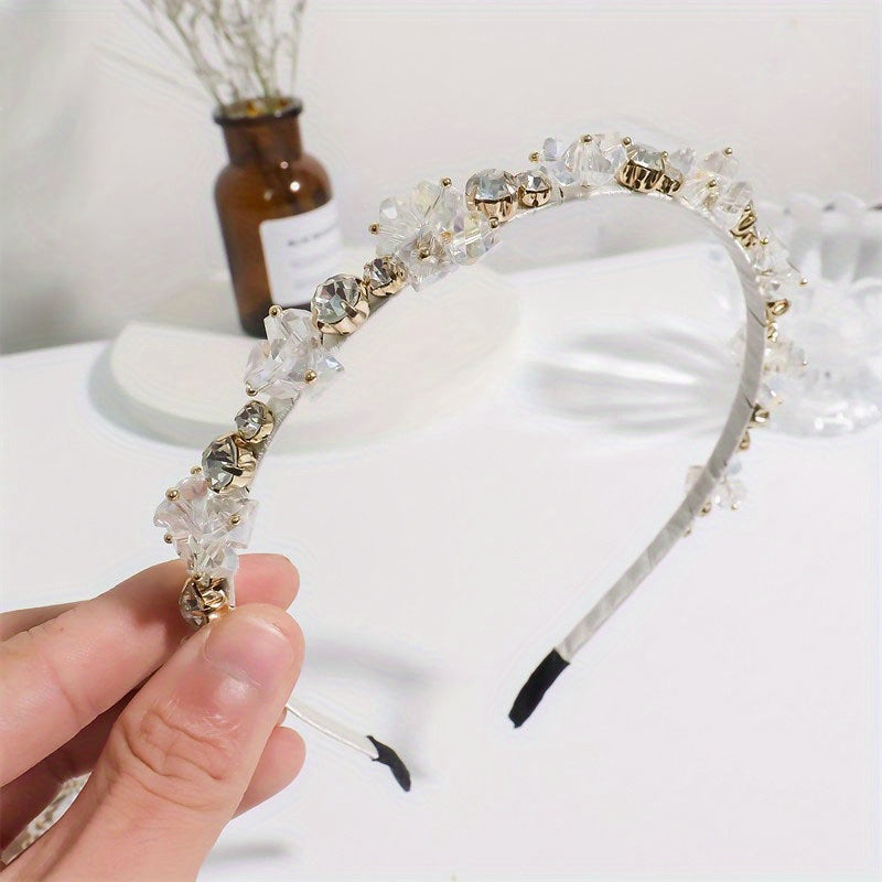 Baroque Rhinestone Beaded Headband Crystal Headdress Hair Band