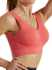 4pcs Wireless Sports Bras Running Workout Tank Bra Women's Lingerie