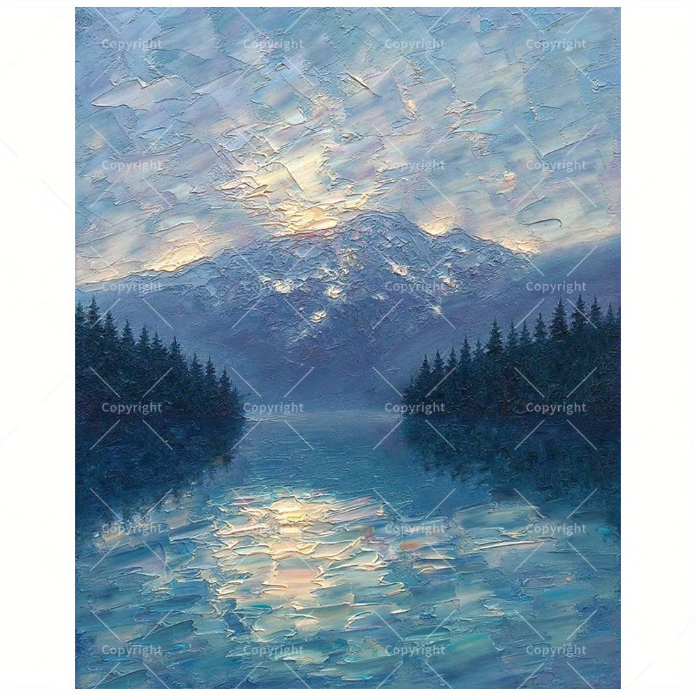 Nature Paint by Numbers Kit Tranquil Mountain Lake Painting