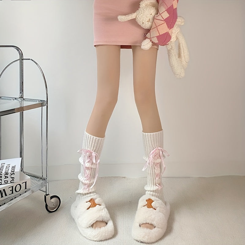 Cross Strappy Leg Warmers Knitted Socks Women Stockings