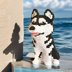 Husky Building Blocks Dog Toy 3D Handcrafted Puzzle Figurine Gift
