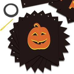 Halloween Pumpkin Banner Bunting for Mantle Fireplace