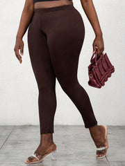  High Rise Solid Skinny Pants