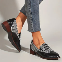 Women's Retro Brogues Low Heels Slip On Shoes