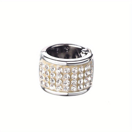 Gold Rhinestone Hair Rings Aluminum Dreadlocks Metal Hair Cuffs