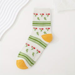 5 Pairs Cartoon Print Socks Women's Stockings