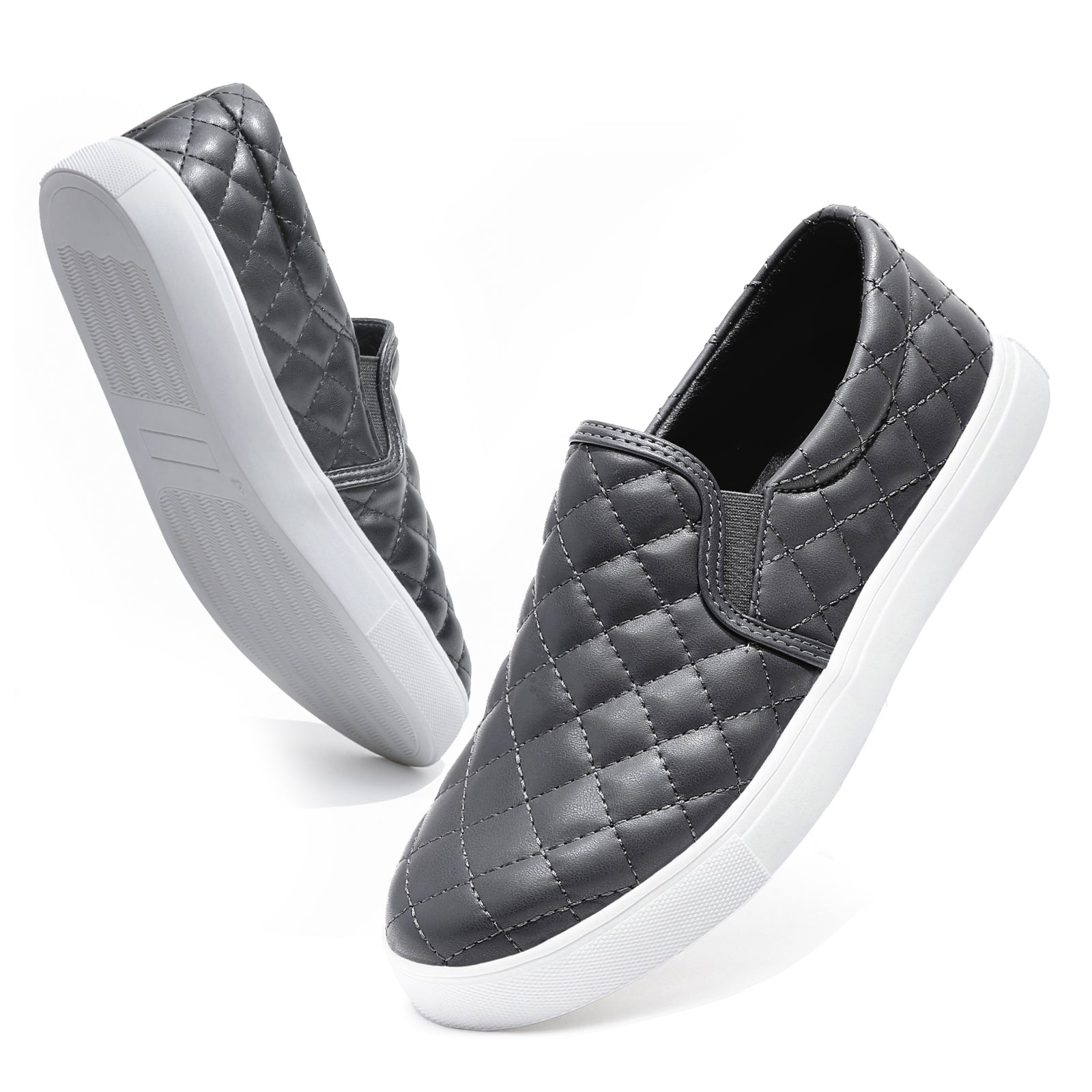 Women's Quilted Flat Loafers Casual Slip On Shoes