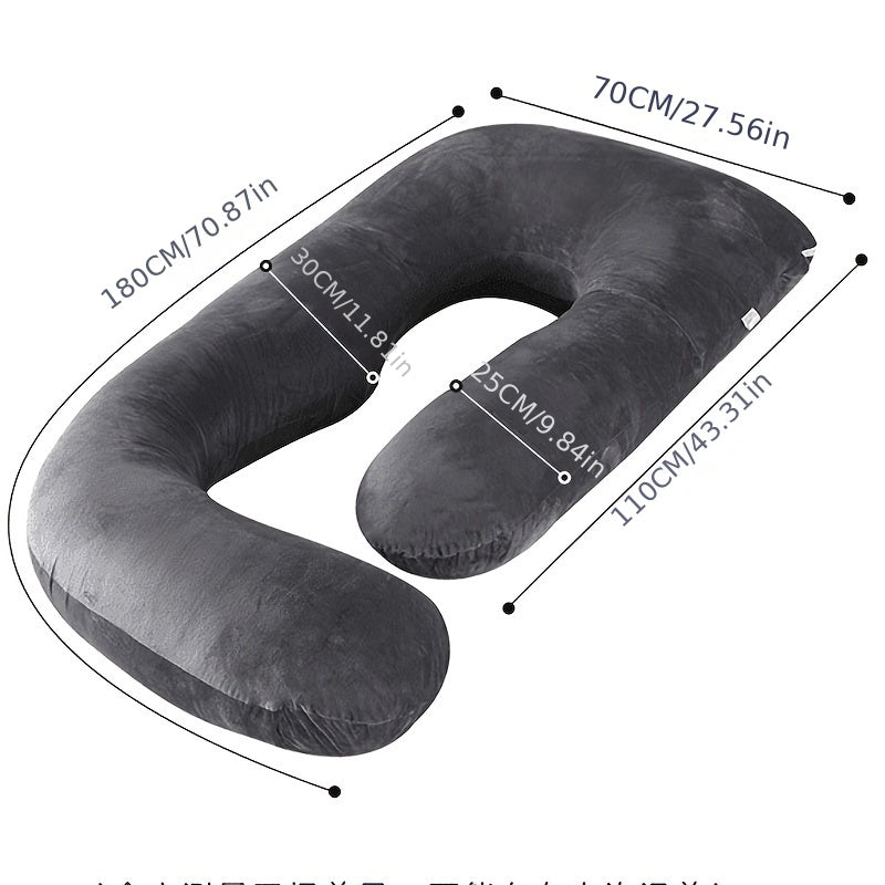 Cooling J Shape Pregnancy Pillow Dark Grey Cover