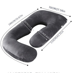 Cooling J Shape Pregnancy Pillow Dark Grey Cover