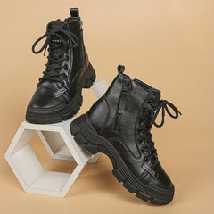 Women's Lace-Up Non-Slip Motorcycle Boots