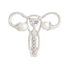 Mother Womb Shaped Crystal Brooch Human Organ Design