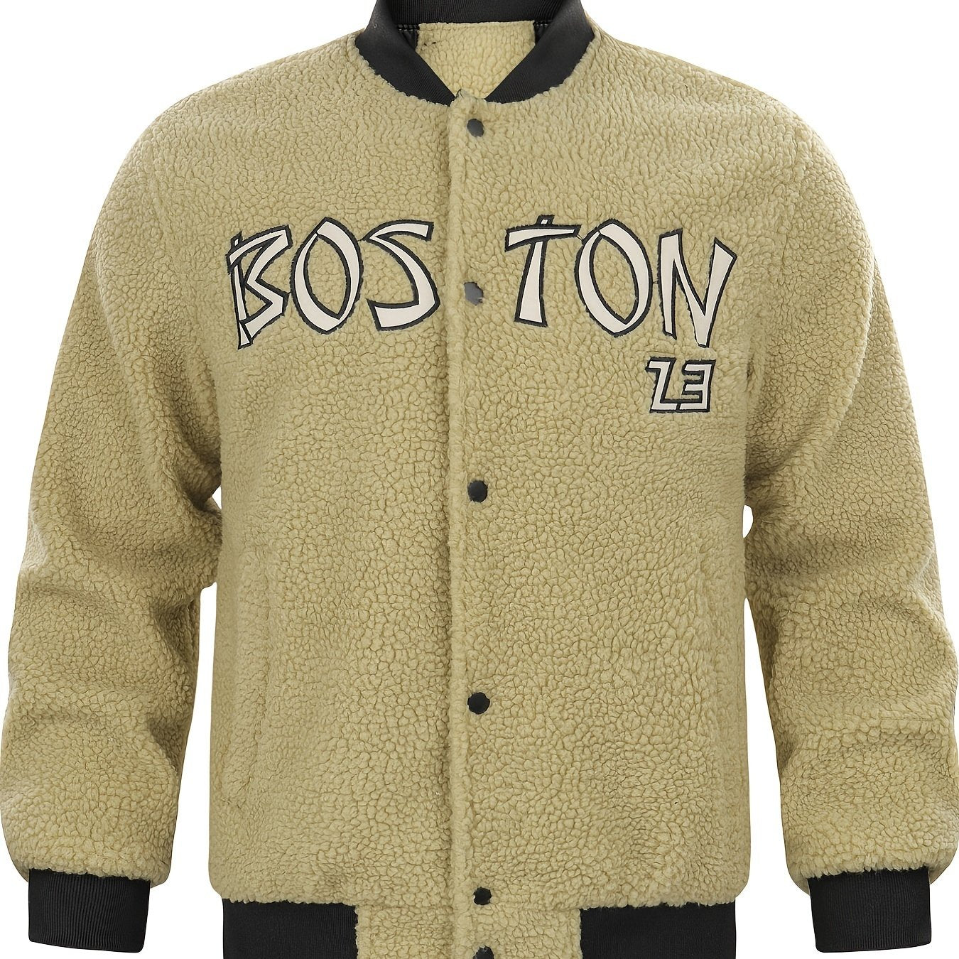 Men's Lamb Wool Winter Baseball Jacket
